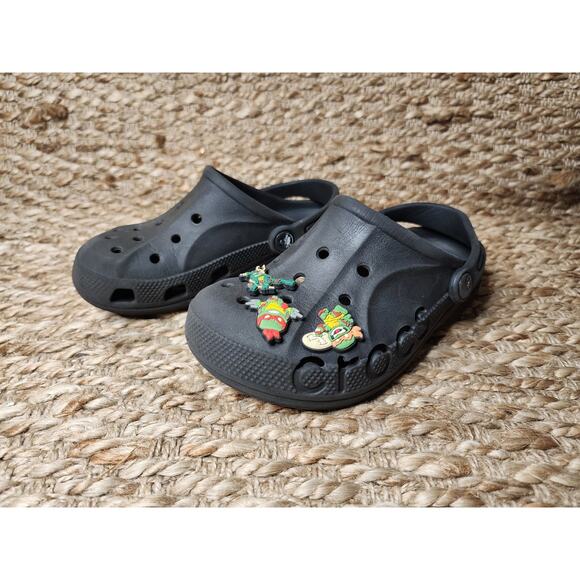 Crocs Baya Black Clog Unisex Boys Size J 2 Casual Comfort School Beach - Picture 1 of 11